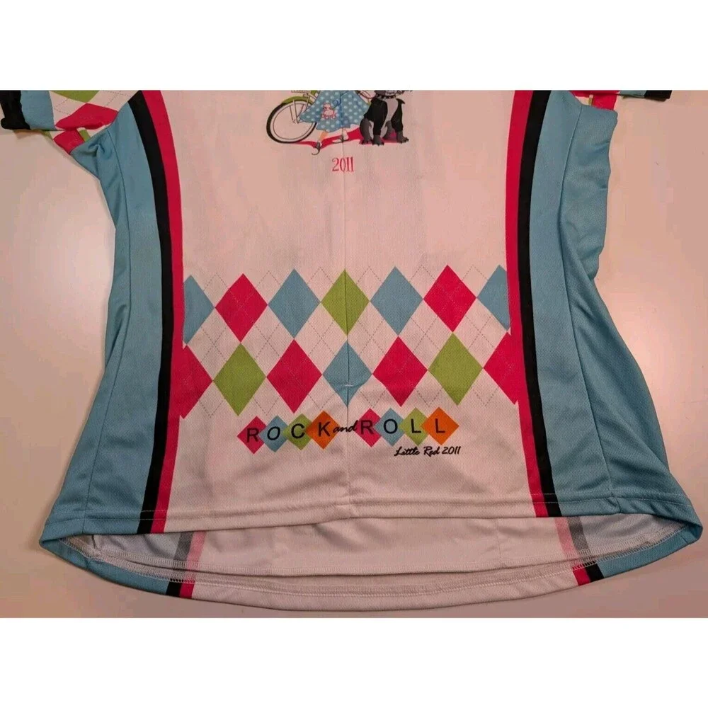 Voler Womens XL White Short Sleeves Little Red Riding Hood Bike Cycling Jersey